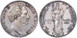 Doppelgulden 1855. Mariensäule. Vorzüglich, Kl. Kratzer. Jaeger 84. Thun 97. AKS 168. - Gouden Munten