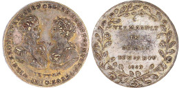 Versilberter Messingjeton 1823. Vermählung Des Kronprinzen Friedrich Wilhelm Mit Elisabeth Luise Von Bayern. 34 Mm. Fast - Gold Coins