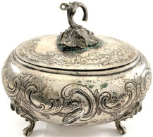 Ovale Zuckerdose Mit Deckel. Patengeschenk Des Udo Gebhard Ferdinand Von Alvensleben (1814-1879, Gutsbesitzer Und Mitgli - Goldmünzen