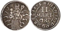 II Mariengroschen 1676, Zellerfeld. Madonna Mit Kind. Zusätzl. Strahlen Am Kopf Des Kindes. Einjahres-Typ. Gutes Sehr Sc - Pièces De Monnaie D'or