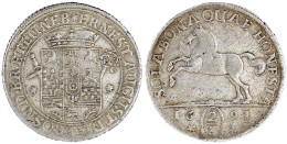 2/3 Taler 1691 *-*, Hannover. Wappen/springendes Ross. Auf Boden Stein Und Pflanzen. Sehr Schön. Welter 1980 S. Davenpor - Pièces De Monnaie D'or