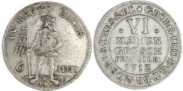 VI Mariengroschen Feinsilber 1712 HXH, Zellerfeld. Wider Mann. Gutes Sehr Schön, Selten. Welter 2183. Knyphausen 3006. F - Pièces De Monnaie D'or