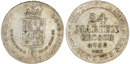 24 Mariengroschen (2/3 Taler Feinsilber) 1762 IWS (Jonhan Wilhelm Schlemm), Clausthal. Vorzüglich/Stempelglanz, Kl. Krat - Pièces De Monnaie D'or
