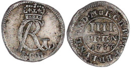 IIII Pfenning Landmünze 1777 LCR, Clausthal. Gekr. Monogramm. Gutes Sehr Schön, Min. Dezentriert, Sehr Selten. Welter 28 - Gold Coins