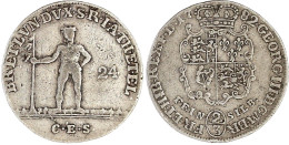 2/3 Taler Feinsilber 1782 CES, Zellerfeld. Wilder Mann. Sehr Schön, Selten. Welter 2812. Fiala 4621/22. Knigge 3618. Kny - Pièces De Monnaie D'or