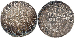 1/2 Reichsort (1/8 Taler) 1628 H/S, Clausthal. Sehr Schön, Schöne Patina, Sehr Selten. Welter 946. Fiala 252. Knigge 202 - Pièces De Monnaie D'or