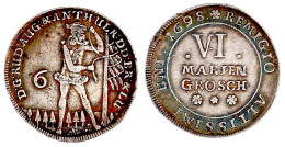 VI Mariengroschen 1698 ***, Zellerfeld. Wilder Mann. Sehr Schön/vorzüglich, Schöne Patina, äußerst Selten. Welter 2091.  - Goldmünzen