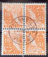 Kehrdruck 1935: ((Buchdruck) Zu+Mi K30 Im Block Mit ⊙  FELDMEILEN 27.VI.42 (Zu CHF 24.00) - Tete Beche