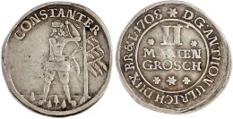 II Mariengroschen 1708 ***, Zellerfeld. Wilder Mann. Sehr Schön, Sehr Selten. Welter 2327. Fiala 1060. Knigge -. Knyphau - Gold Coins