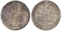 24 Mariengroschen Feinsilber 1721 C, Zellerfeld. Wilder Mann, Viele Kl. Tannen Am Boden. Vorzüglich, Schöne Patina, Sehr - Pièces De Monnaie D'or