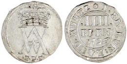 IIII Pfennige Landmünze 1726 E.P.H. Zellerfeld. Monogramm. Stempelglanz, Prachtexemplar, äußerst Selten Uns Ist Kein Wei - Pièces De Monnaie D'or