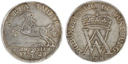 2/3 Taler 1728 Geändert Aus 1727 EPH, Zellerfeld. Gekröntes Monogramm/springendes Roß. Sehr Schön/vorzüglich, Sehr Selte - Gold Coins