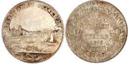 Doppeltaler 1843, Stadtansicht. Gutes Vorzüglich, Min. Berieben. Jaeger 15. Thun 130. AKS 3. - Pièces De Monnaie D'or