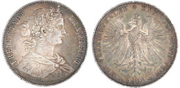 Vereinstaler 1860. Francofurtia Mit Schleife. Vorzüglich, Kl. Randfehler, Schöne Patina. Jaeger 41. Thun 142. AKS 8. - Goldmünzen