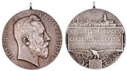 Tragbare Silbermedaille 1912 Auf Das XVII. Deutsche Bundes- Und Goldenes-Jubiläums-Schiessen. Kopf Heinrich Prinz V. Pre - Gold Coins