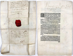 Gedruckter Mahnbescheid, 15. Dezember 1682, Handschriftlich Geändert Auf Den 11. Februar 1683, Zur Eintreibung Der Berei - Pièces De Monnaie D'or