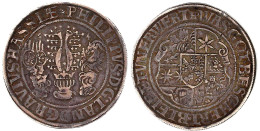 Reichstaler (Spruchtaler) 1564 HP, Kassel. Die Helme Von Hessen, Katzenelnbogen Und Ziegenhain/vierfeldiges Wappen Mit M - Gold Coins