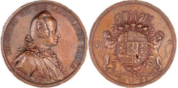 Bronzemedaille 1758 V. A. Schäfer. Bustb. N.r./Wappen. 58 Mm. (Schütz Kennt Die Medaille In Dieser Größe Nur In Silber U - Gouden Munten