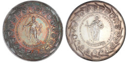 Silbermedaille V. Thiebaud 1761. Hl. Paulus Steht V.v. Mit Buch Und Schwert, Umgeben Von 21 Wappen/Karl Der Große Mit Sc - Gold Coins