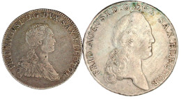 2 Stück: 2/3 Taler 1768 Und Taler 1786. Beide Sehr Schön, Der Taler Henkelspur - Pièces De Monnaie D'or