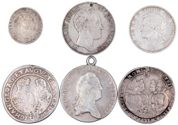 6 Silbermünzen: Taler 1609, 1785, 1836, 1863, 1/12 Taler 1695, Altenburg Taler 1612. Schön Bis Sehr Schön, Meist Mit Feh - Gouden Munten