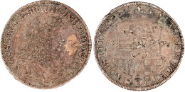 2/3 Taler 1676, Unbestimmte Münzstätte. Kuze Allongeperücke. TANDEM FORTUNA. Sehr Schön/vorzüglich, Min. Schrötlingsfehl - Gold Coins