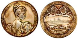 Vergoldete Silbermedaille 1893 Von Lauer. Ausstellung Für Kochkunst, Armeeverpflegung, Volksernährung Und Verwandte Fäch - Gouden Munten