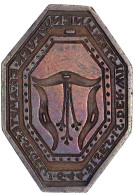 Petschaft (Siegelstempel) 1644. Zunft Der Leinenweber Von Wilster (Kreis Steinburg). Stempel Bronze Achteckig, 43 X 30 M - Pièces De Monnaie D'or