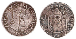 60 Kreuzer (Gulden) 1676, Hohensolms. Porträttyp III. Ohne Münzmeistersignatur (Peter Paul Peckstein). Mit Bogenförmiger - Gouden Munten