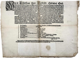 Münz-Edikt 1625. Über Die Umtauschwerte Deutscher Und Ausländischer Goldmünzen In Waldeckische Münzen. Zettel Mittig Ger - Pièces De Monnaie D'or