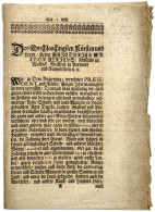 Münzverruf, Mengeringhausen, 3. März 1718. Doppelbogen Von Insgesamt 8 Seiten. III, Einriss, Faltungen - Pièces De Monnaie D'or