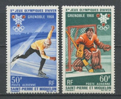 SPM MIQUELON 1968  PA N° 40/41** Neufs MNH Superbes C 25,30 € Sports JO Hiver De Grenoble Patinage Hockey Games - Neufs