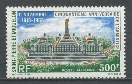 SPM MIQUELON 1968 PA N° 42 ** Neuf MNH  TTB C 30.50 € Armistice Monument Aux Morts - Neufs