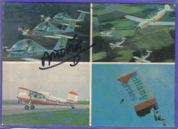 Carte Postale Aviation Patrouille Aérienne Et Acrobatique Brittany Ferries Dédicaces Des Pilotes  Très Beau Plan - Fliegertreffen