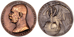 Große Bronzemedaille 1916, Auf Den Tod Franz Josephs Von Österreich. Brustbild L./Doppeladler Hinter Reichsapfel, An Des - Other & Unclassified