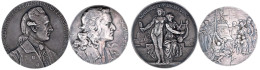 Kl. Sammlung Von 8 Versch. Schillermedaillen. 3 X Silber, 5 X Bronze. U.a. Silbermedaille 1899 Von Kaufmann (111,30 G) U - Other & Unclassified
