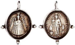 Tragb., Ovale, Vers. Medaille O.J. (17. Jh.). Madonna Zw. Pflanzenkübeln/Maria Mit Kind. 20 X 18 Mm. 5,08 G. Sehr Schön, - Other & Unclassified