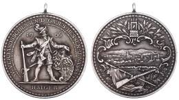 Tragb. Silbermedaille 1906 Verbandsschießen Des Gaues Hessen Und Nassau In Haiger. 40 Mm, 24,93 G. Vorzüglich, Schöne Pa - Autres & Non Classés