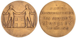 Bronzemedaille 1924 Von Hans Frei. Schützenfest In Aarau. 50 Mm. Vorzüglich. Richter 45c. - Other & Unclassified