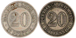 2 X 20 Pfennig: 1888 F Und 1890 A. Beide Sehr Schön. Jaeger 6 Und 14. - Altri & Non Classificati