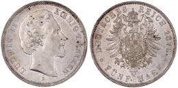 5 Mark 1876 D. Vorzüglich/Stempelglanz. Jaeger 42. - Sonstige & Ohne Zuordnung