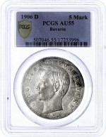 5 Mark 1906 D. Seltener Jahrgang. PCGS Grading AU55. Jaeger 46. - Andere & Zonder Classificatie