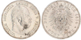 5 Mark 1874 A. Prägefrisch, Prachtexemplar. Jaeger 97. - Altri & Non Classificati