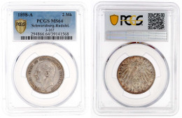 2 Mark 1898 A. Im PCGS-Blister Mit Grading MS 64. Fast Stempelglanz, Prachtexemplar. Jaeger 167. - Autres & Non Classés