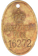 Eingeborenen-Passmarke Lüderitzbucht. Messing, Oval 53 X 35 Mm. Eingeschlagene Nummer 16272. Sehr Schön/vorzüglich, Min. - Otros & Sin Clasificación