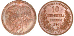 10 Neuguinea-Pfennig 1894 A. Vorzüglich/Stempelglanz, Schöne Tönung. Jaeger 703. - German New Guinea