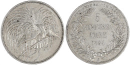 5 Neuguinea-Mark 1894 A, Paradiesvogel. Gutes Sehr Schön, Kl. Kratzer. Jaeger 707. - German New Guinea