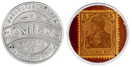 Germaniamarke Zu 5 Pf. O.J. Schokolade Kakao Cyliax Berlin 37 Die Beliebte Marke. Aluminiumhülle, MUG Braun. 32,8 Mm, Vo - Sonstige & Ohne Zuordnung