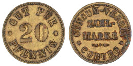 Messingmarke Zu 20 Pfg. O.J. CONSUM-VEREIN. Zahl-Marke/"Gut Für ...". 20,5 Mm. Sehr Schön. Menzel22 5757.8. - Sonstige & Ohne Zuordnung