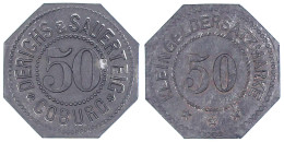 Zinkmarke Zu 50 (Pfg.) O.J. DERICHS & SAUERTEIG. Kleingeldersatzmarke. 8-eckig. 24,1 Mm. Sehr Schön/vorzüglich. Menz - Other & Unclassified